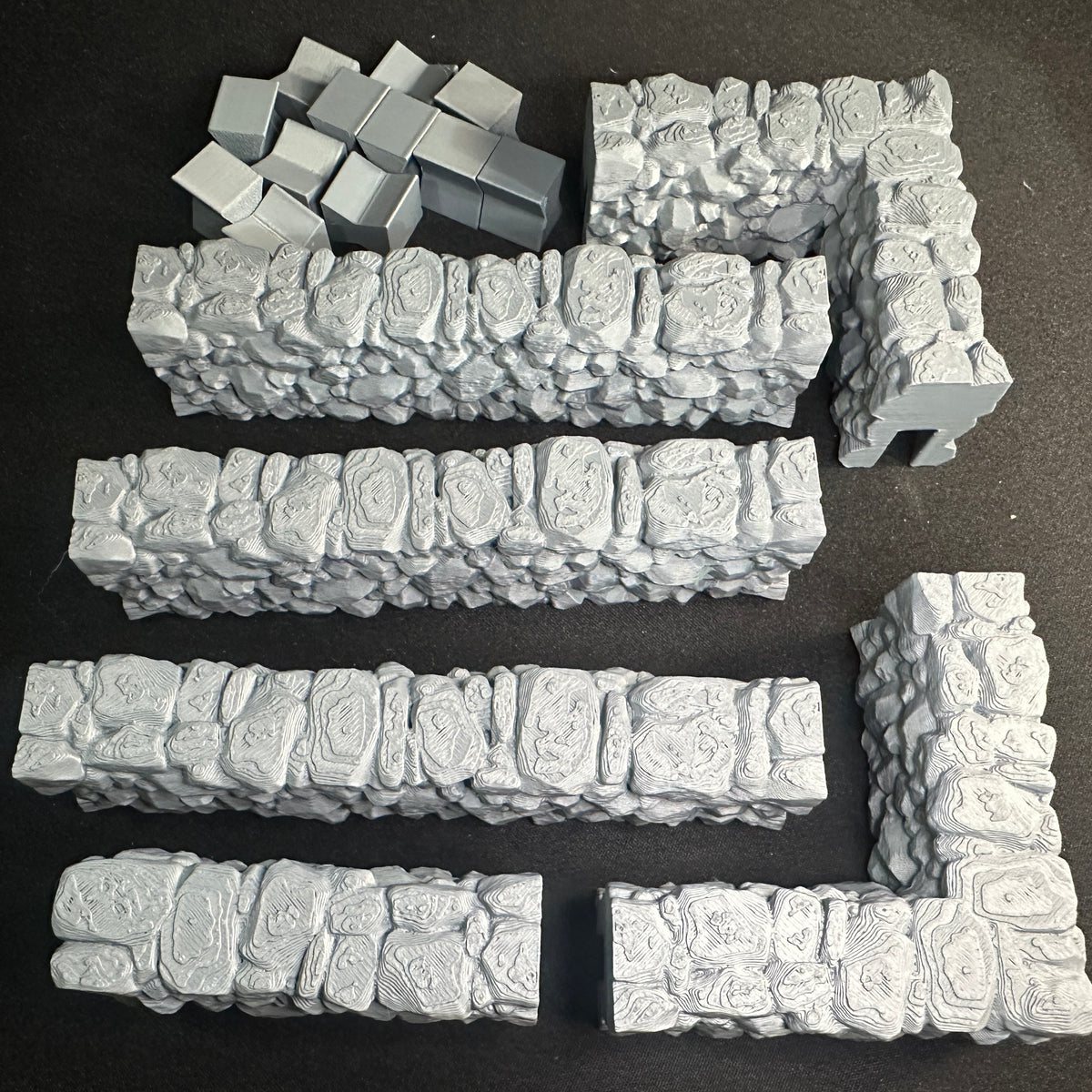 Modular Stone Fence Wall Set 1/32 Scale Toy Soldiers Civil Revolutionary World Wars 3D Accessory