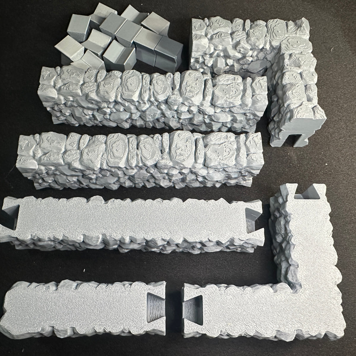 Modular Stone Fence Wall Set 1/32 Scale Toy Soldiers Civil Revolutionary World Wars 3D Accessory