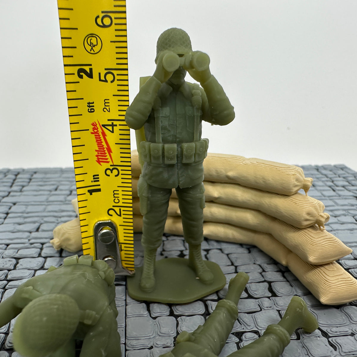 WW2 American Machine Gun & Mortar Set 1/32 Scale Toy Soldier Wargaming Figures