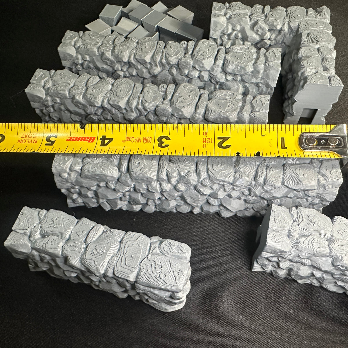 Modular Stone Fence Wall Set 1/32 Scale Toy Soldiers Civil Revolutionary World Wars 3D Accessory