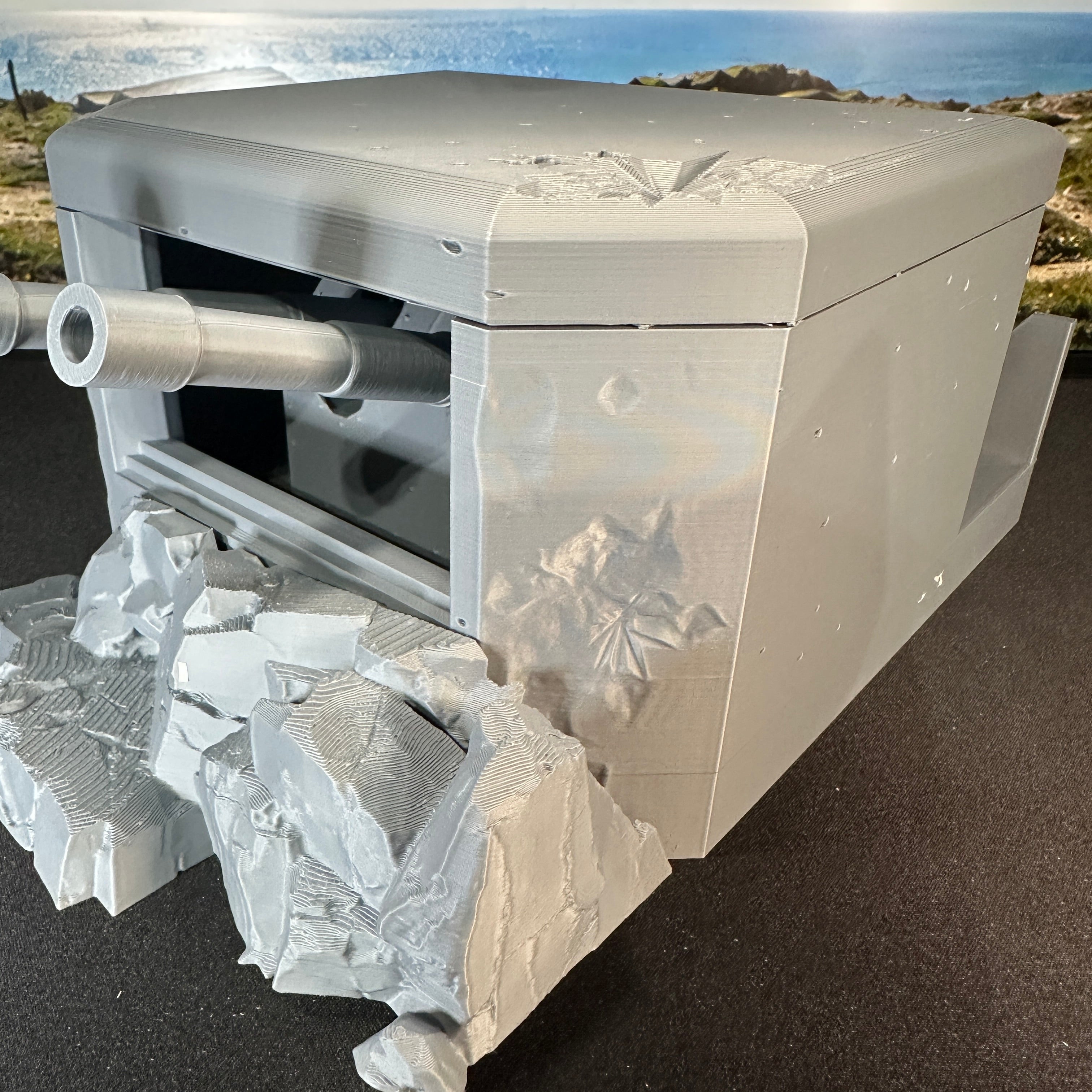 DeHelmsman WW2 Coastal Defense Bunker B 1/32 Scale Model Diorama Terrain Wargaming Figure Accessory