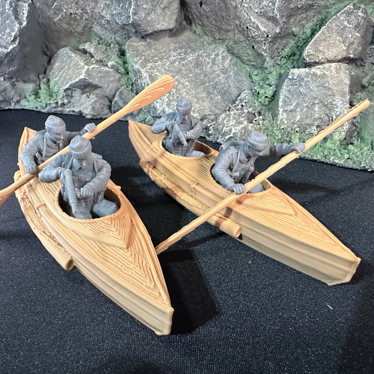 WW2 British Commando Cockleshell Kayak Set 1/32 Scale Toy Soldier Wargaming Figure