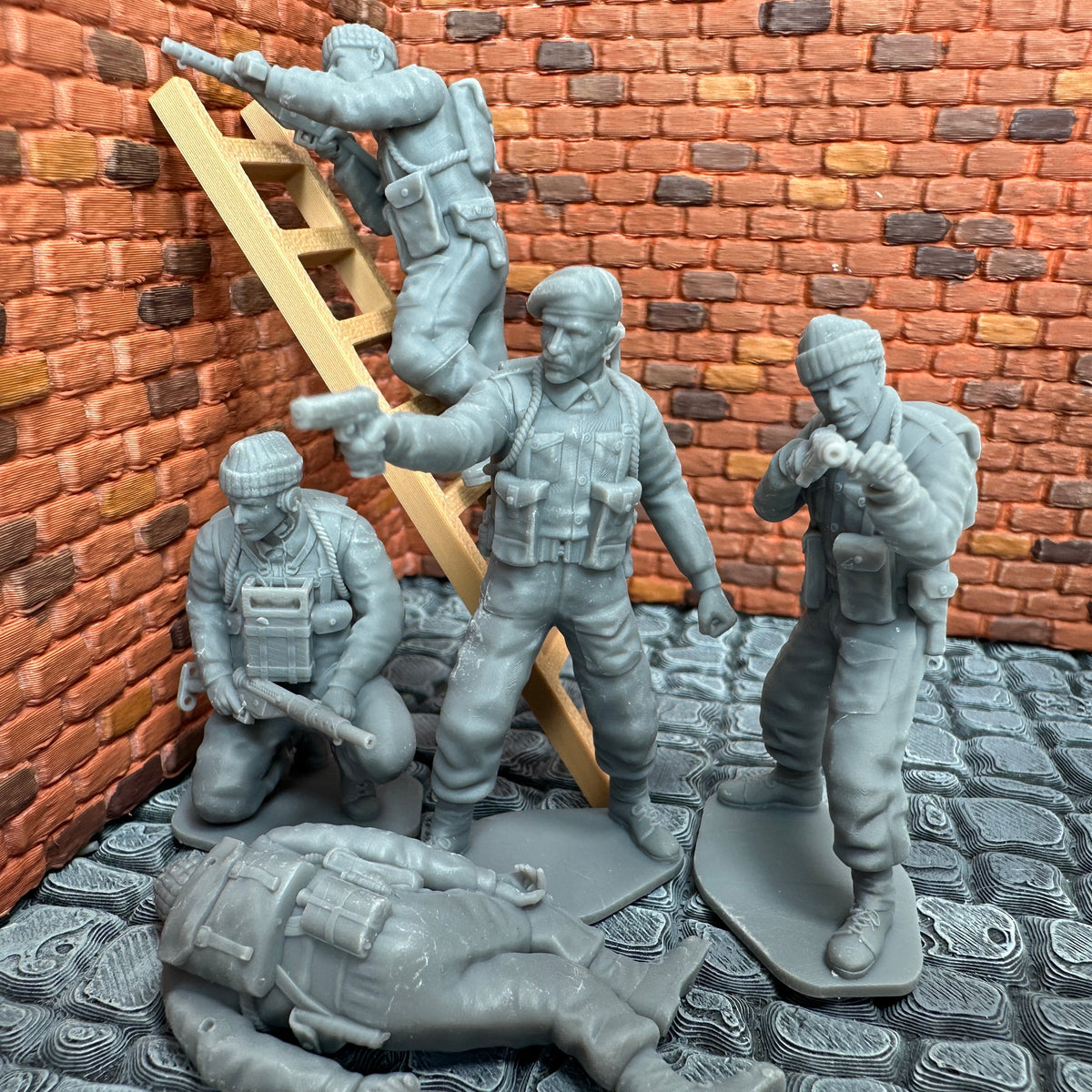 WW2 British Commando Set #2 1/32 Scale Toy Soldier Wargaming Figures