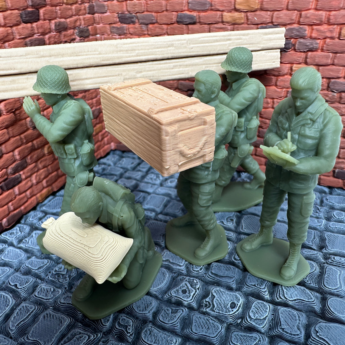 WW2 American Supply & Labor Detail Set 1/32 Scale Toy Soldier Wargaming Figures