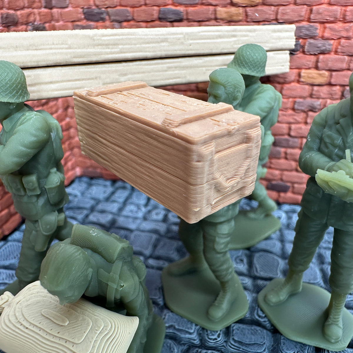 WW2 American Supply & Labor Detail Set 1/32 Scale Toy Soldier Wargaming Figures