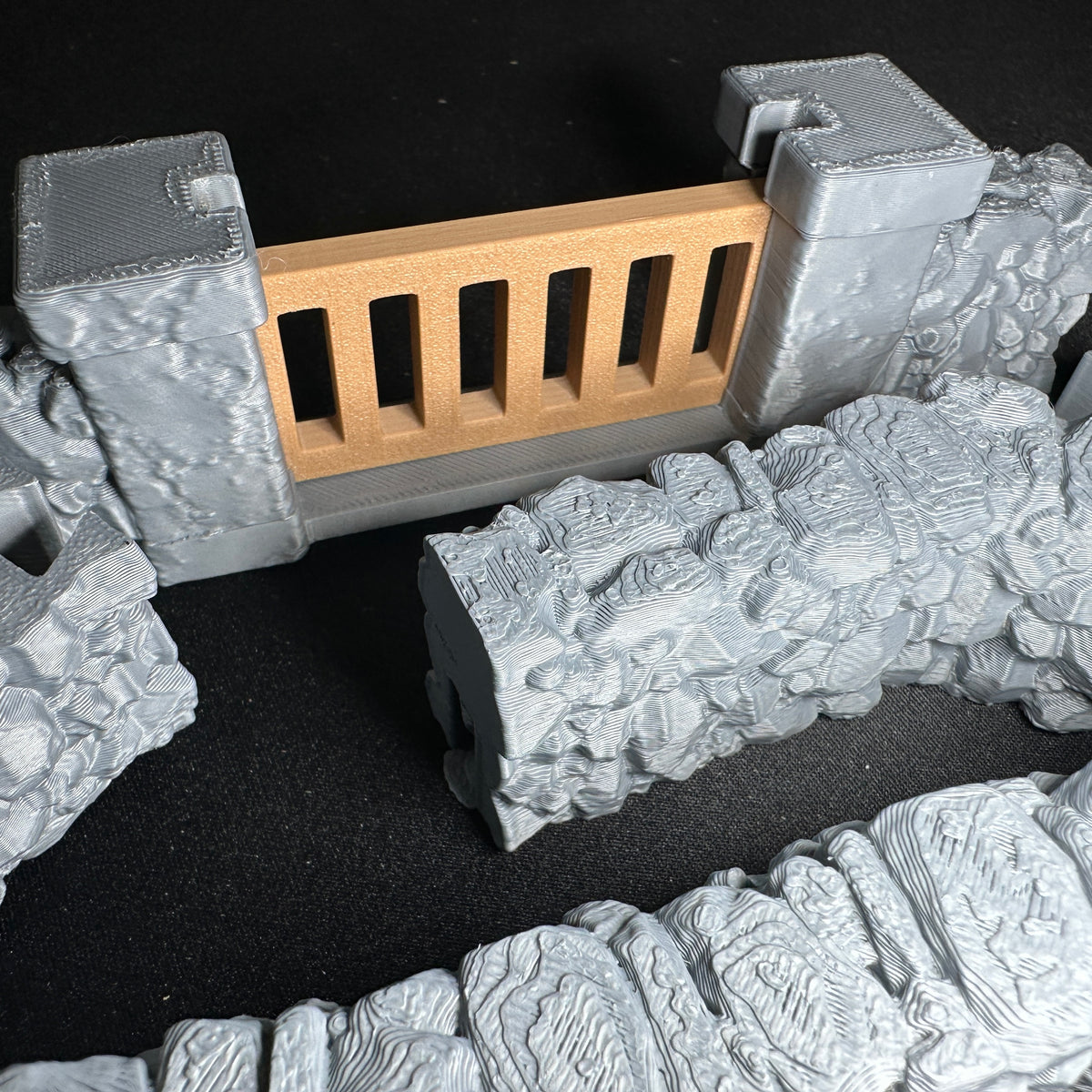 Modular Stone Fence Wall Set #2 1/32 Scale Toy Soldiers Civil Revolutionary World Wars 3D Accessory