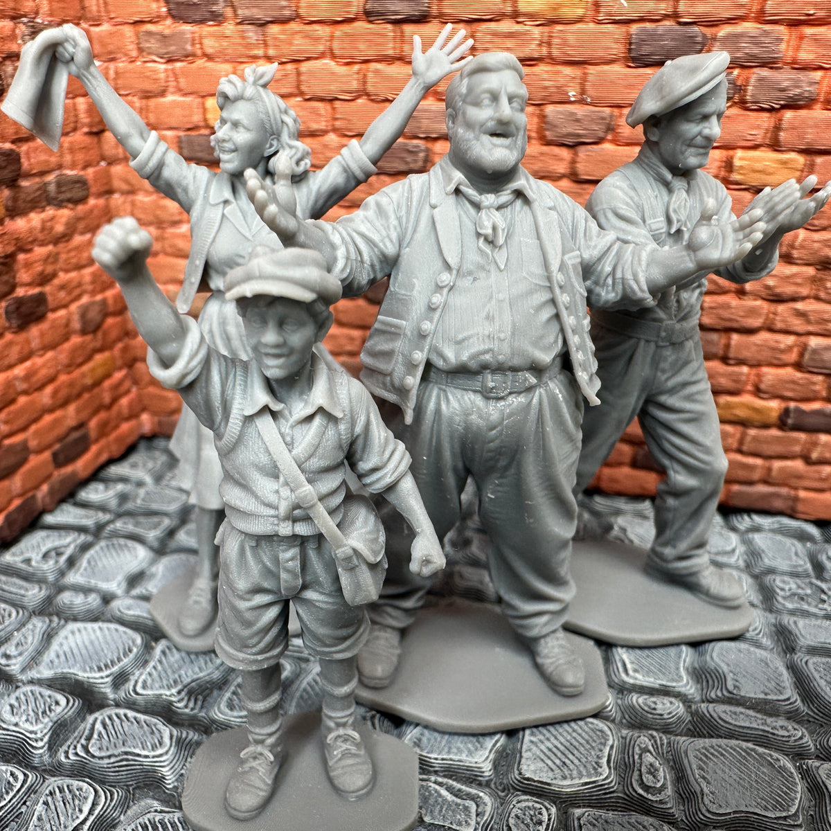 Liberation of France Civilian Set #1 1/32 Scale Toy Soldier Wargaming Figures