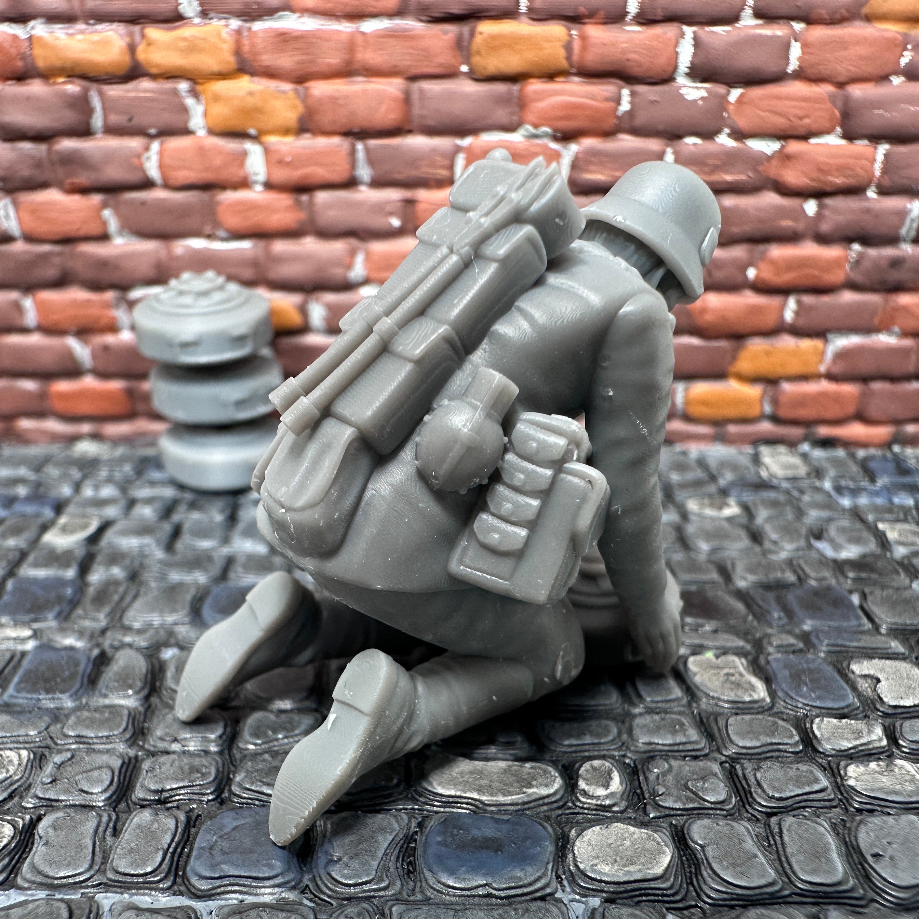 WW2 German Sapper Placing Land Mine