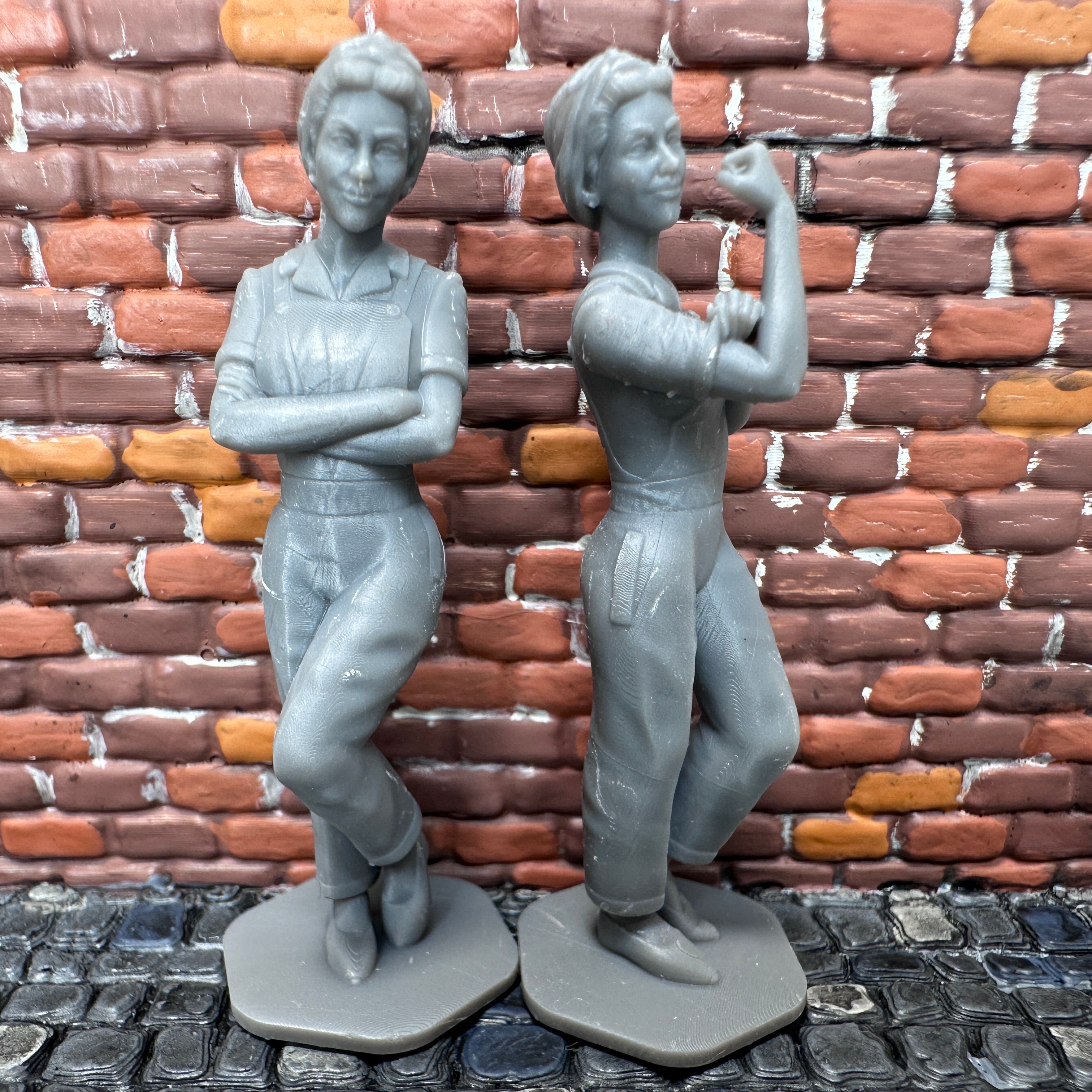 WW2 Rosie the Riveter Set 1/32 Scale Toy Soldier Civilian