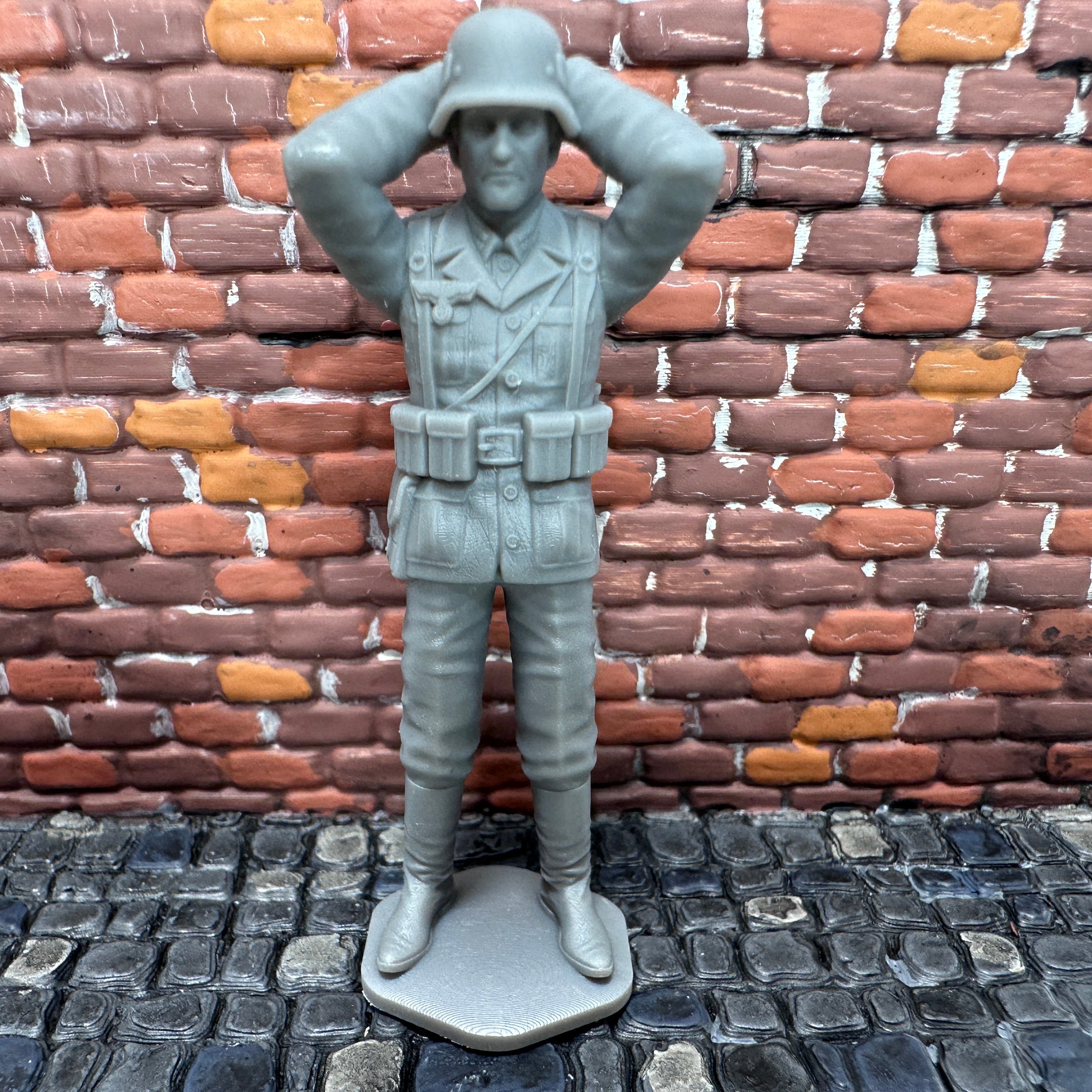 WW2 German Soldier Surrendering Hands Behind the Head