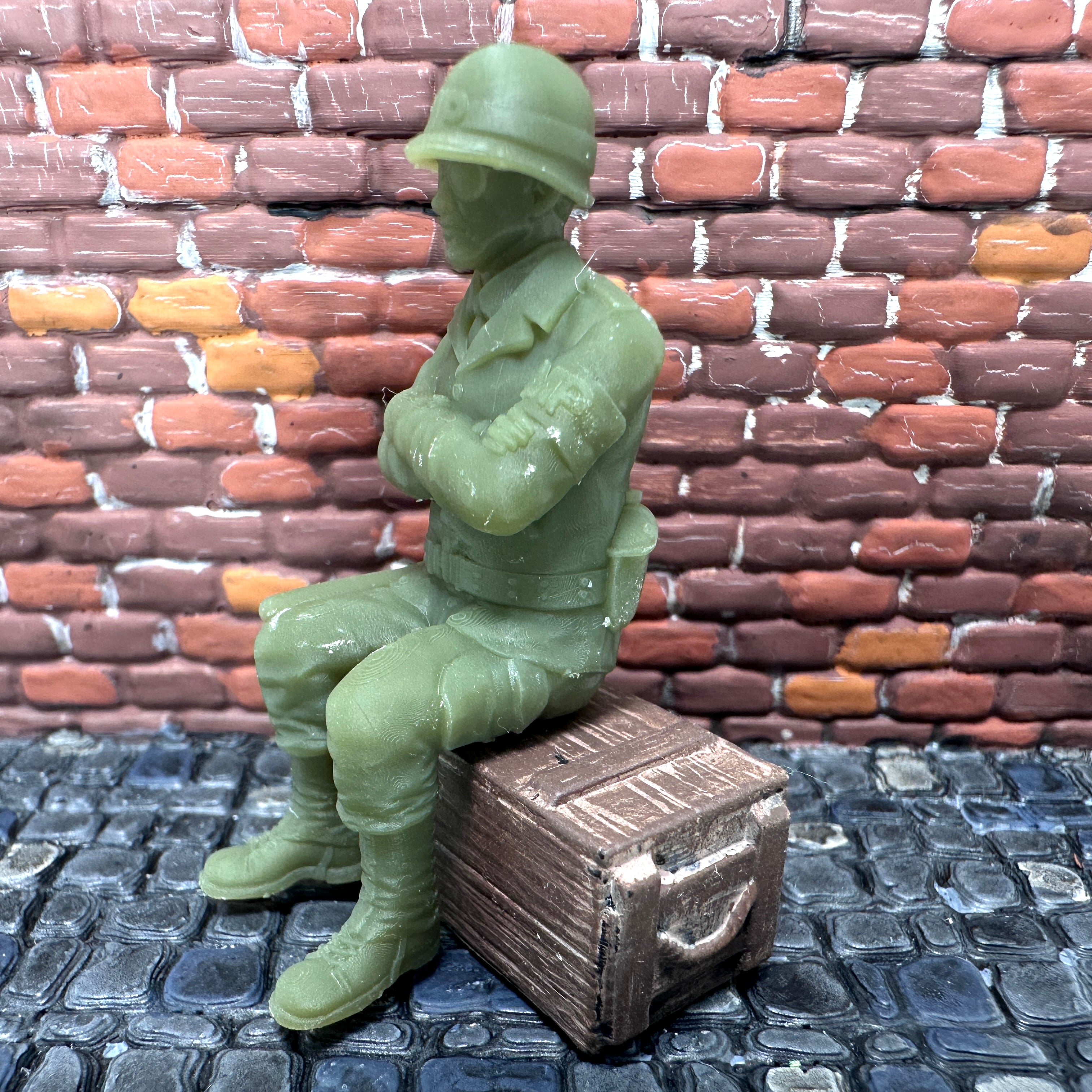 WW2 American MP Military Police Sitting