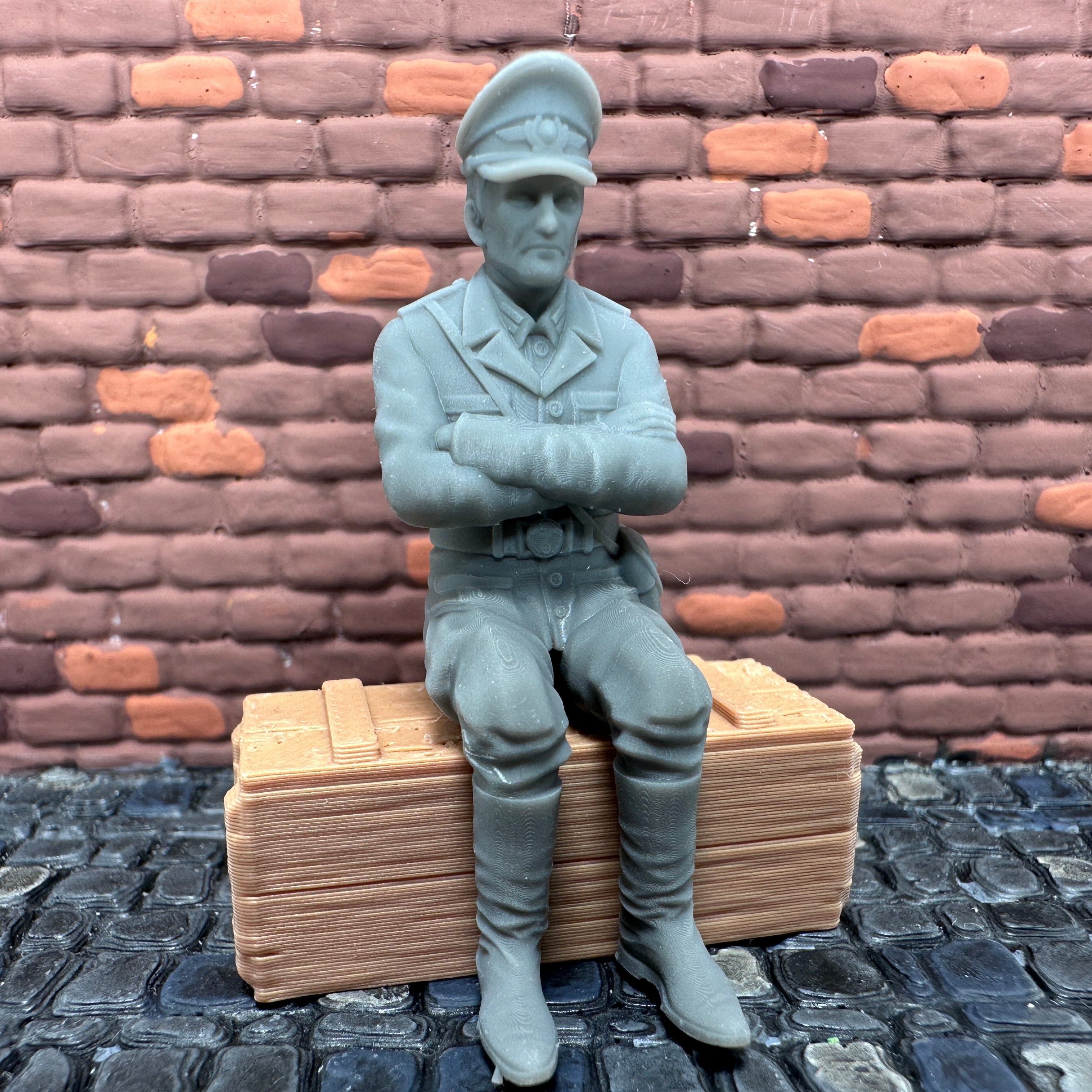 German Officer Sitting 1/32 Scale Toy Soldier Wargaming Figure