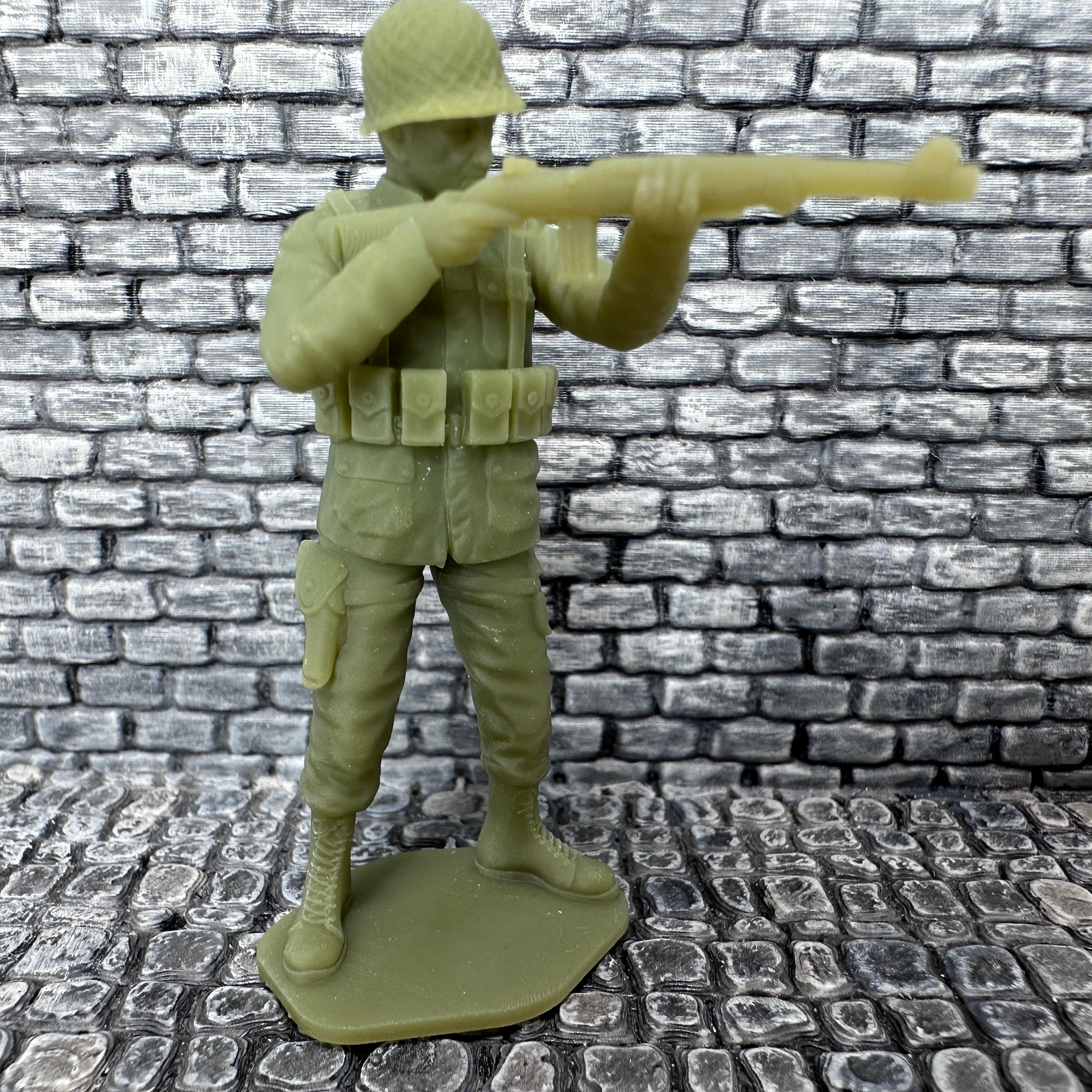 WW2 American Shooting Carbine Standing 1/32 Scale Toy Soldier Wargaming Figure