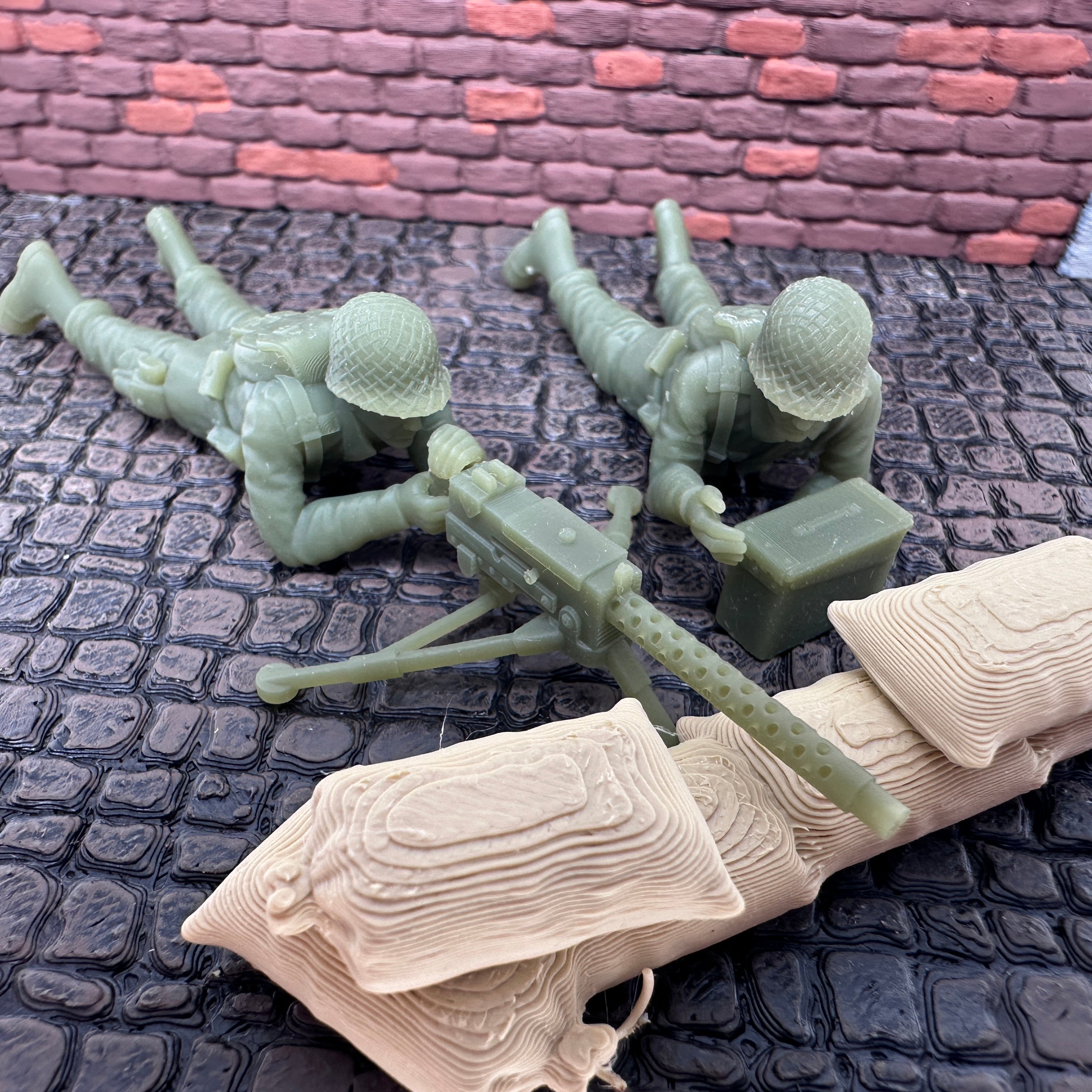 WW2 American M1919 Machine Gun Crew Set 1/32 Scale Toy Soldier Wargaming Figures
