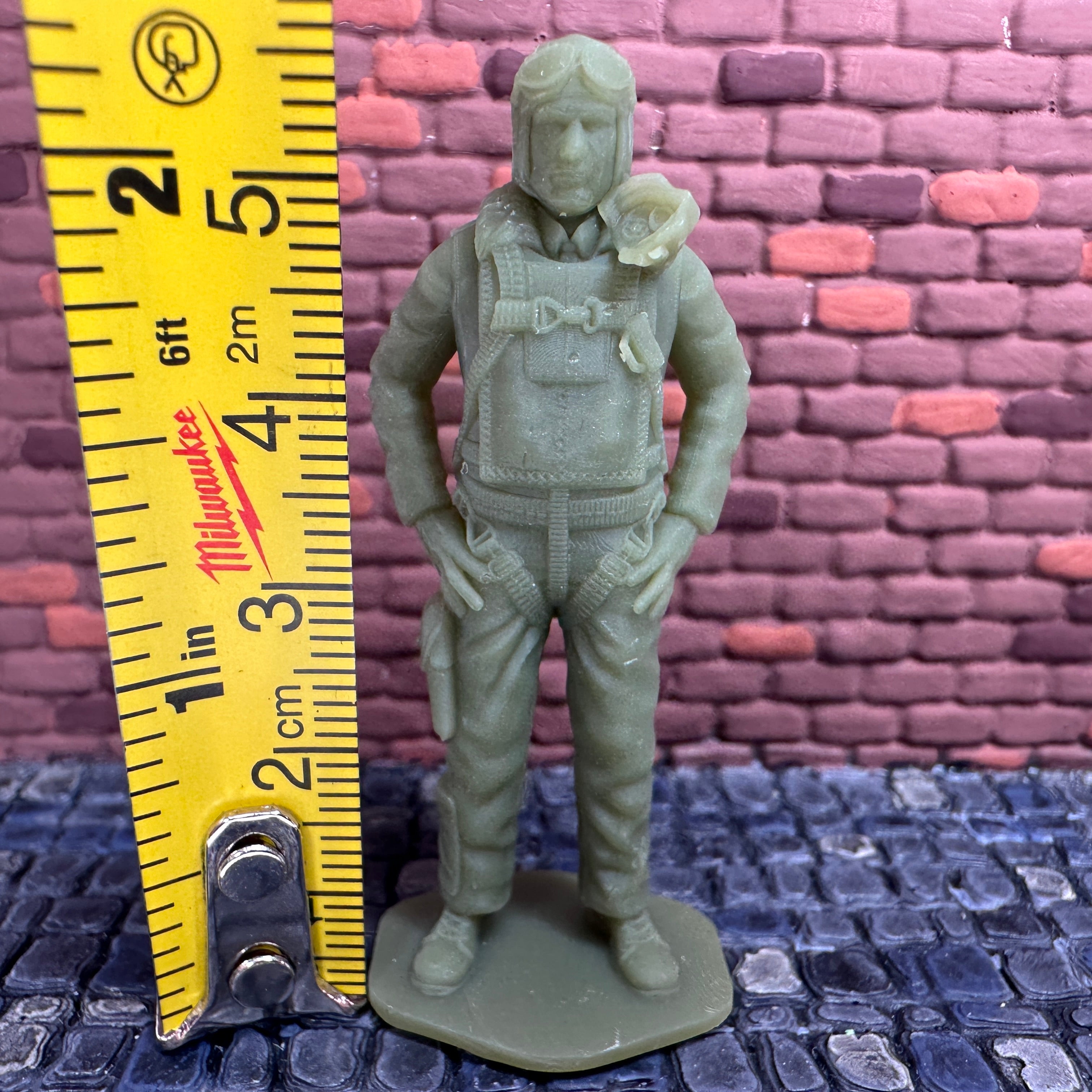WW2 American Army Air Forces Pilot No Facemask 1/32 Scale Toy Soldier Wargaming Figure