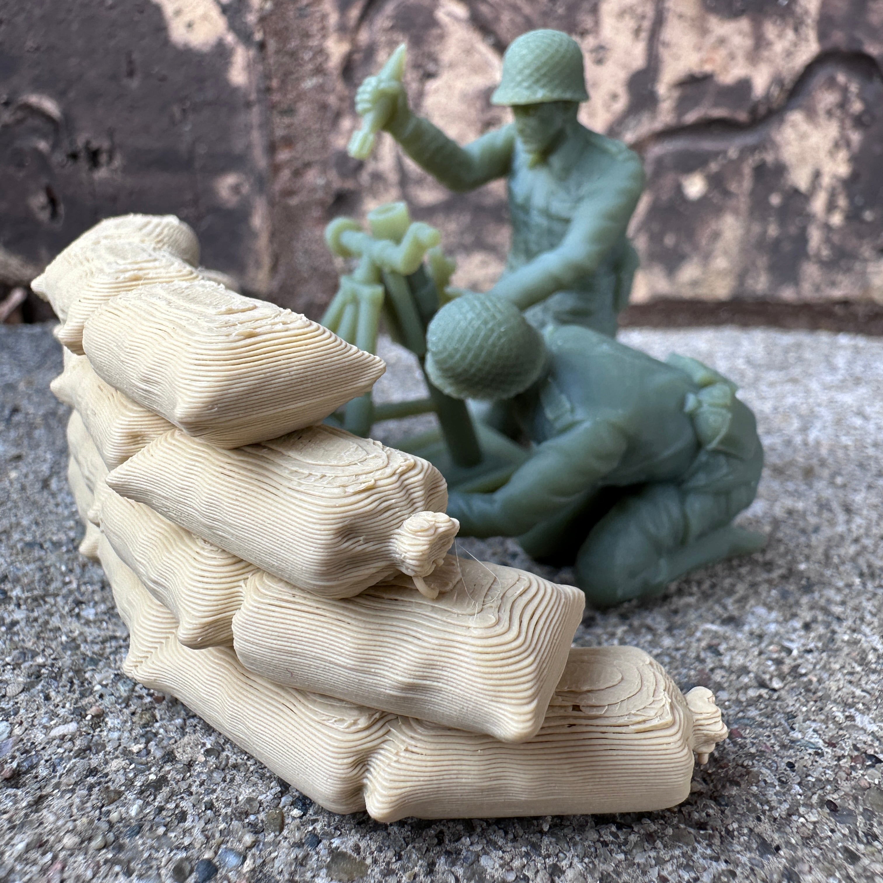 WW2 American Mortar Team Set 1/32 Scale Toy Soldier Wargaming Figures