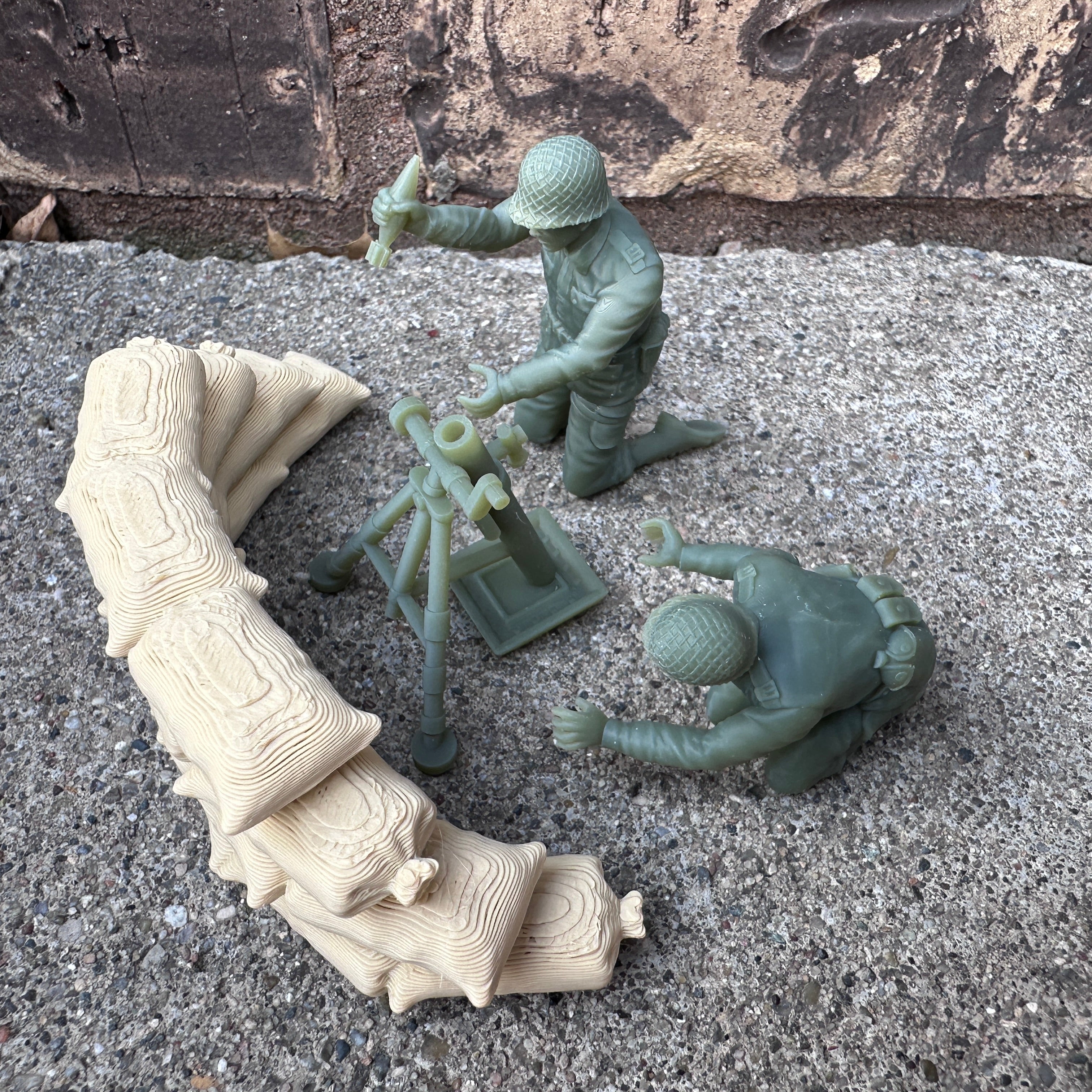 WW2 American Mortar Team Set 1/32 Scale Toy Soldier Wargaming Figures