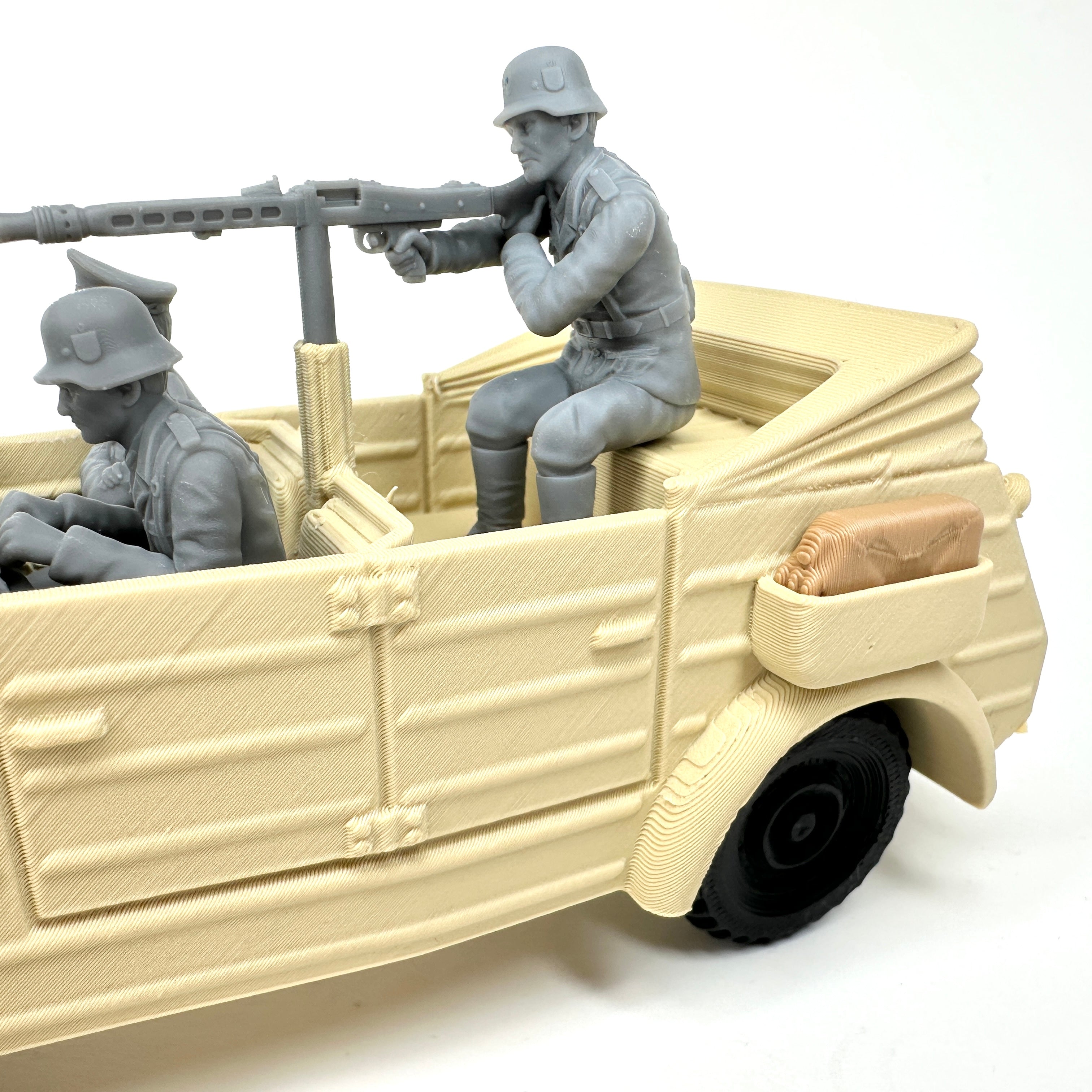 WW2 Rolling Kubelwagen Sand Colored 3D Printed 1/32 Scale War Vehicle