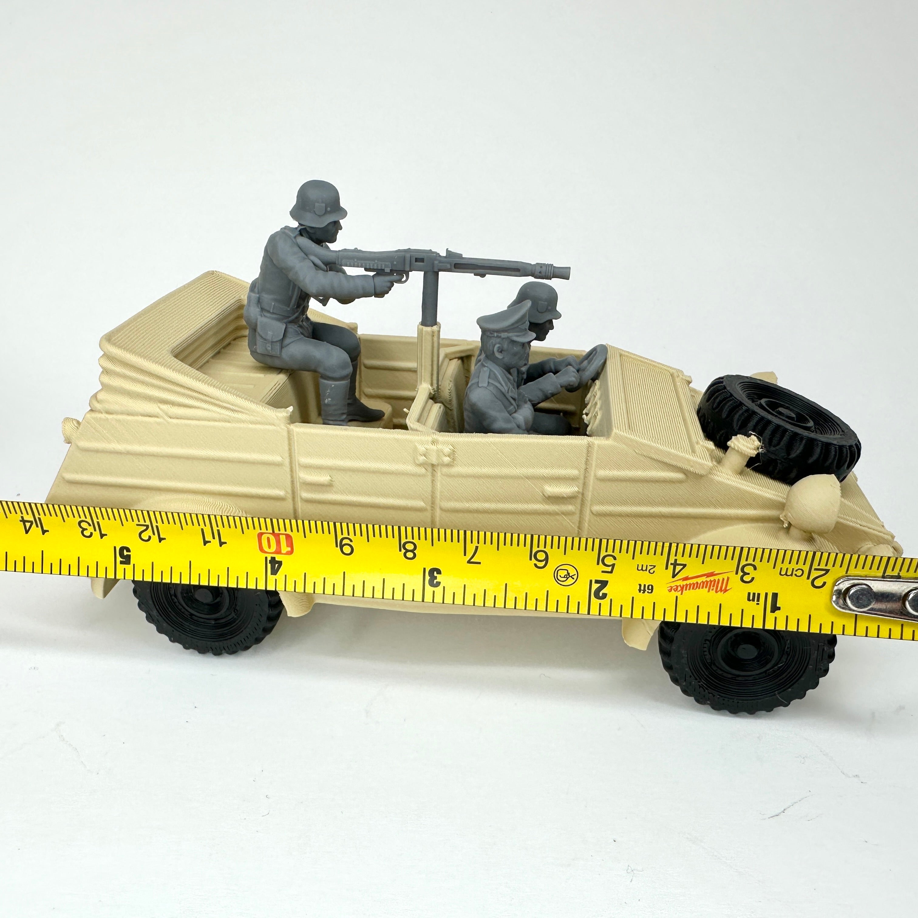 WW2 Rolling Kubelwagen Sand Colored 3D Printed 1/32 Scale War Vehicle
