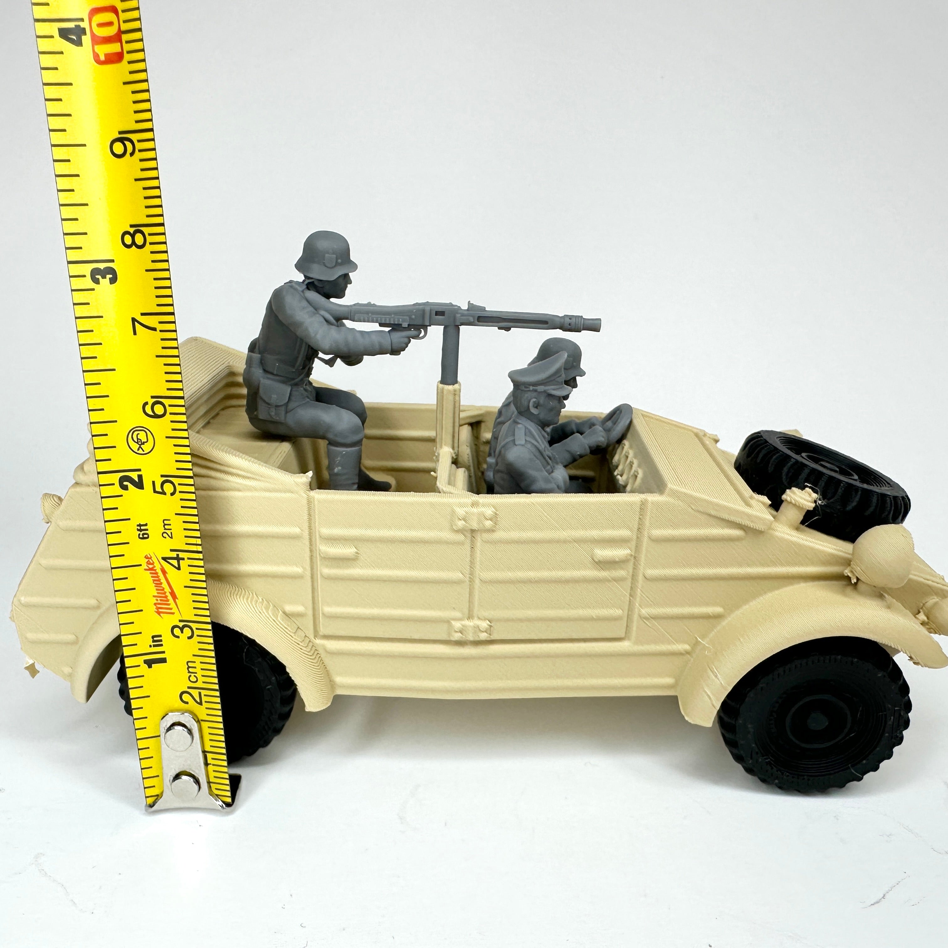 WW2 Rolling Kubelwagen Sand Colored 3D Printed 1/32 Scale War Vehicle