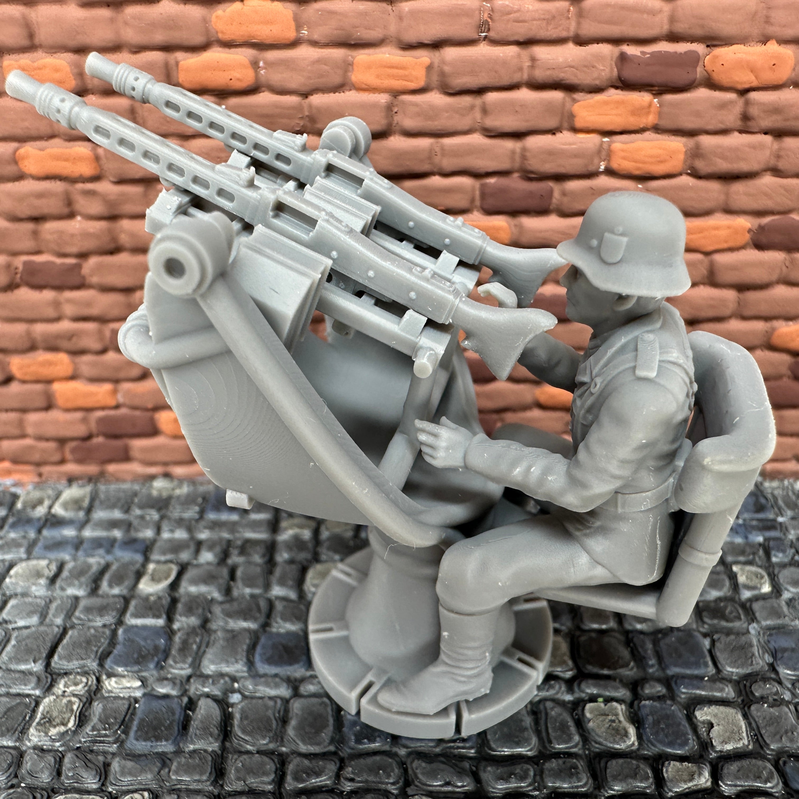WW2 German Zwillingsockel 36 Anti-Aircraft Machine Gun Set Toy Soldier 1/32 Scale Wargaming Figure
