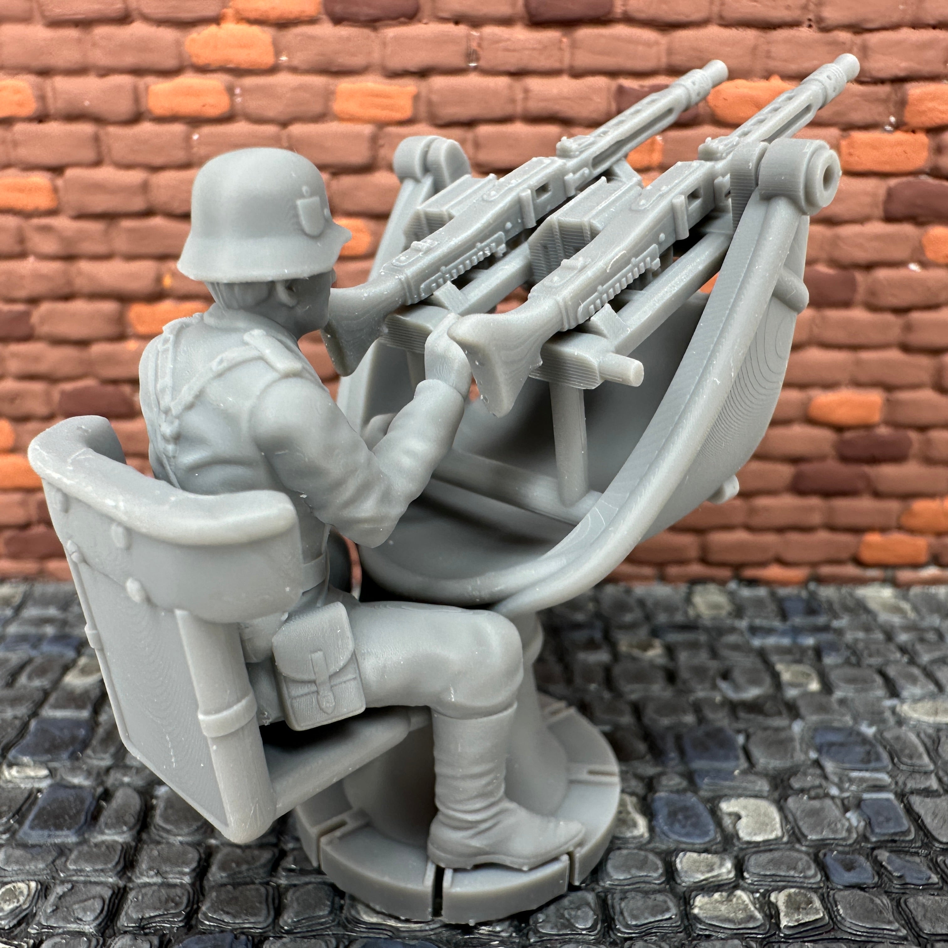 WW2 German Zwillingsockel 36 Anti-Aircraft Machine Gun Set Toy Soldier 1/32 Scale Wargaming Figure