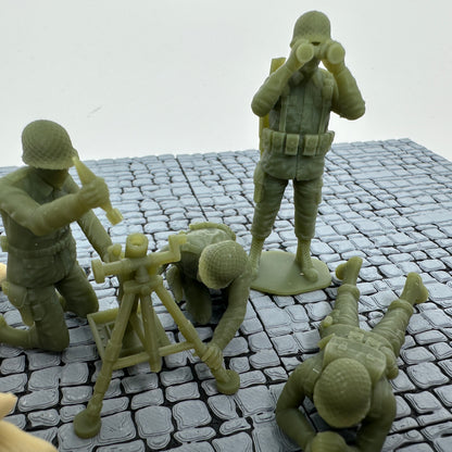 WW2 American Machine Gun & Mortar Set 1/32 Scale Toy Soldier Wargaming Figures