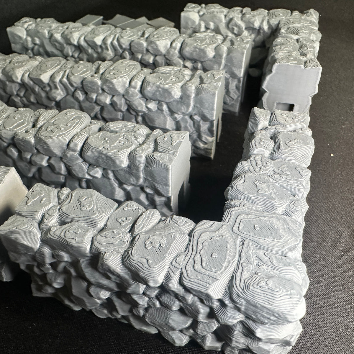Modular Stone Fence Wall Set 1/32 Scale Toy Soldiers Civil Revolutionary World Wars 3D Accessory