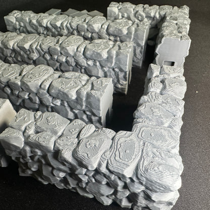 Modular Stone Fence Wall Set 1/32 Scale Toy Soldiers Civil Revolutionary World Wars 3D Accessory