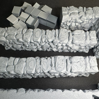 Modular Stone Fence Wall Set 1/32 Scale Toy Soldiers Civil Revolutionary World Wars 3D Accessory