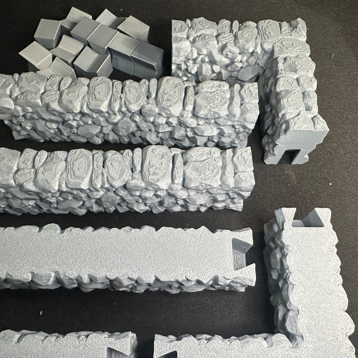 Modular Stone Fence Wall Set 1/32 Scale Toy Soldiers Civil Revolutionary World Wars 3D Accessory