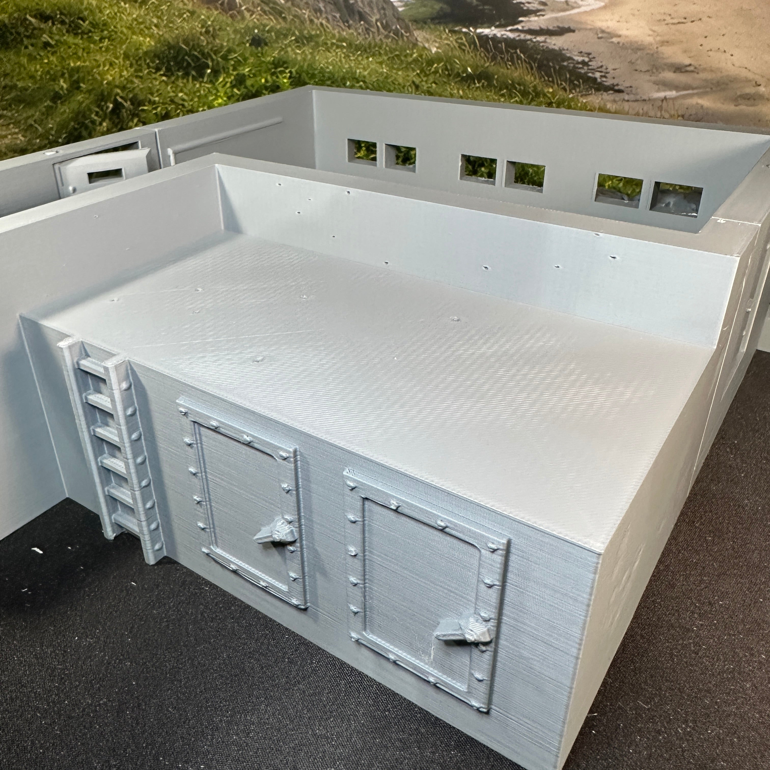 DeHelmsman WW2 Coastal Defense Bunker C 1/32 Scale Model Diorama Terrain Wargaming Figure Accessory