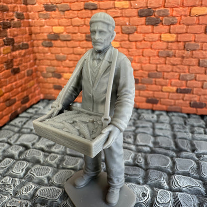 World War Civilian Market Fish Vendor 1/32 Scale Toy Soldier Wargaming Figure