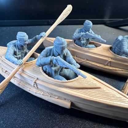 WW2 British Commando Cockleshell Kayak Set 1/32 Scale Toy Soldier Wargaming Figure