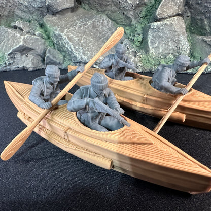 WW2 British Commando Cockleshell Kayak Set 1/32 Scale Toy Soldier Wargaming Figure