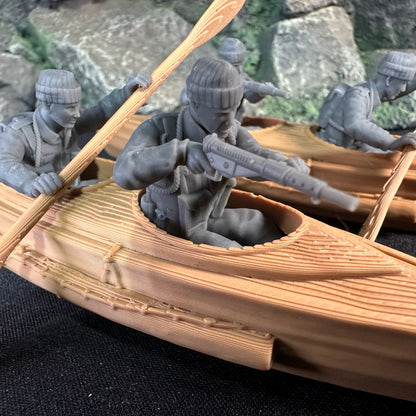 WW2 British Commando Cockleshell Kayak Set 1/32 Scale Toy Soldier Wargaming Figure