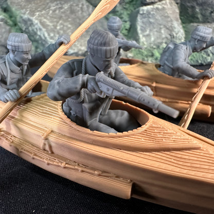 WW2 British Commando Cockleshell Kayak Set 1/32 Scale Toy Soldier Wargaming Figure