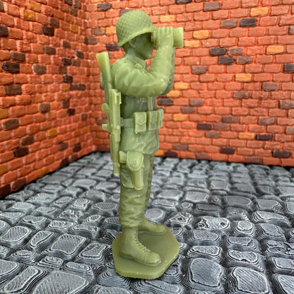 WW2 American Standing with Binos Set 1/32 Scale Toy Soldiers Wargaming Figures