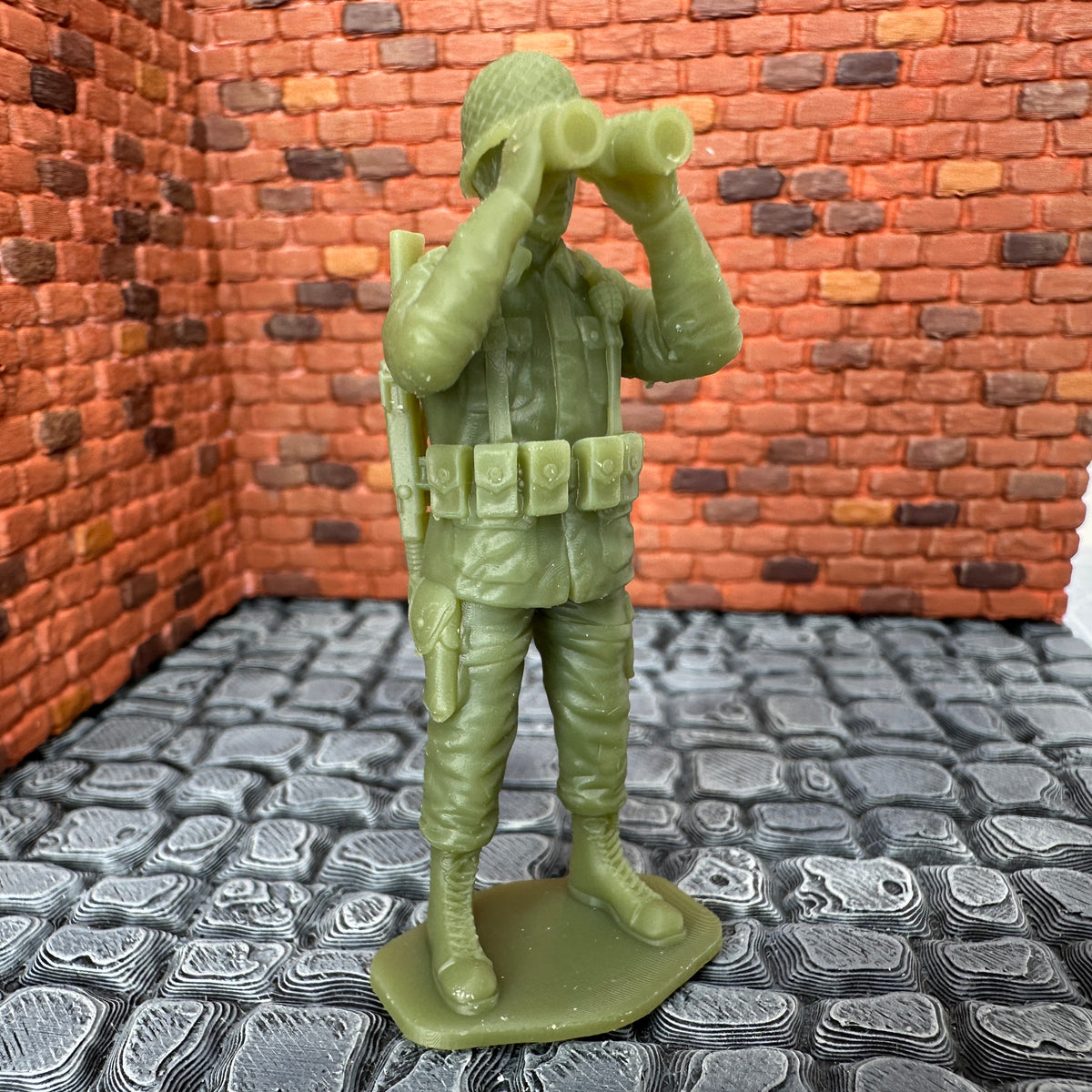 WW2 American Standing with Binos Set 1/32 Scale Toy Soldiers Wargaming Figures