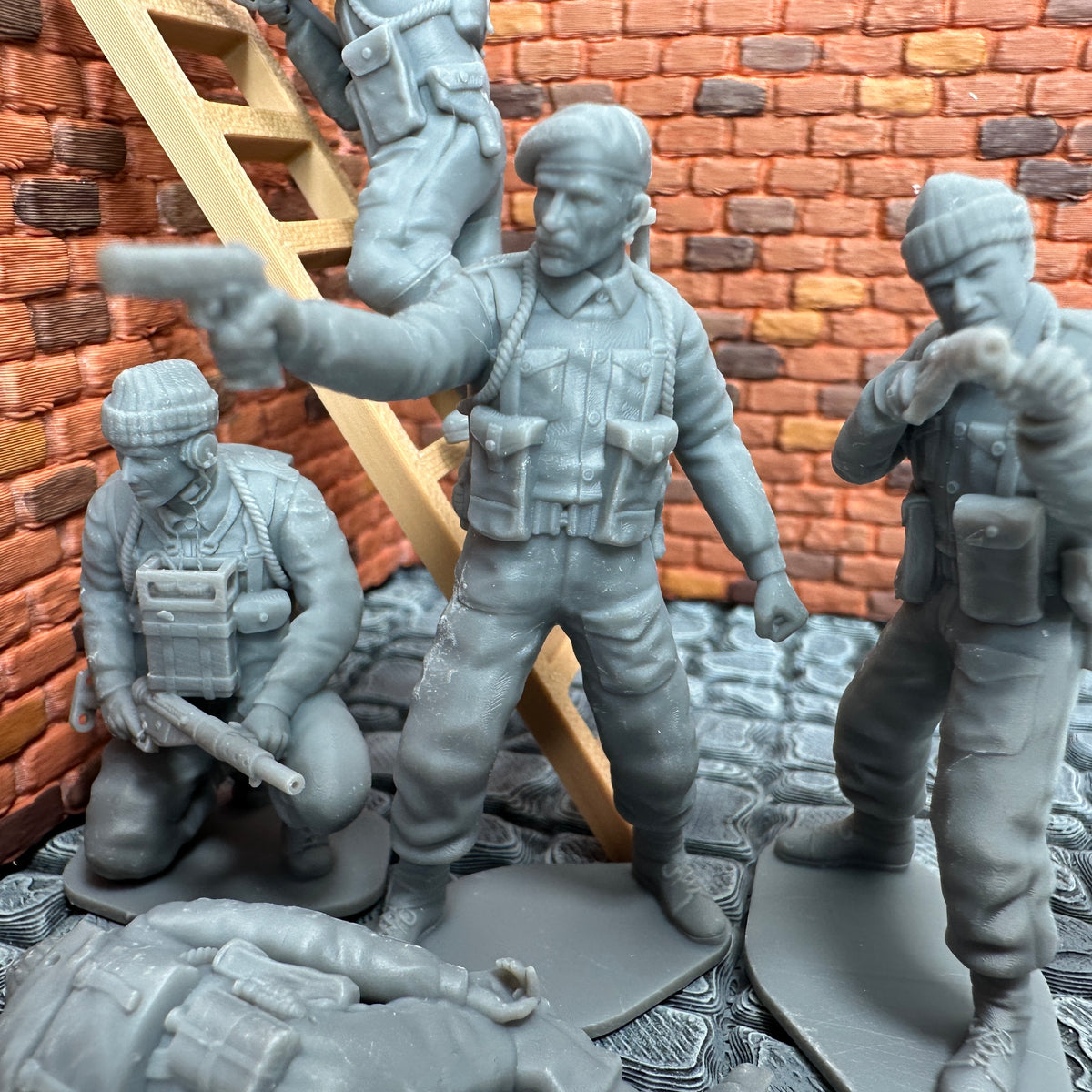 WW2 British Commando Set #2 1/32 Scale Toy Soldier Wargaming Figures