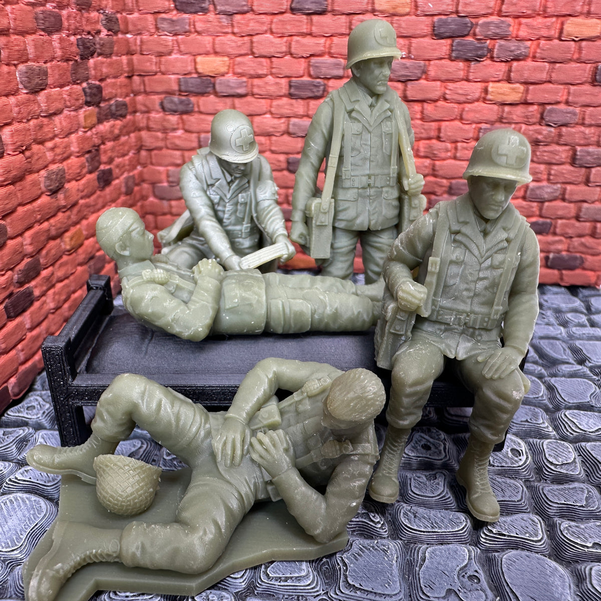 WW2 American Medical Set 1/32 Scale Toy Soldiers Wargaming Figures