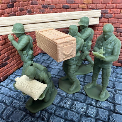 WW2 American Supply & Labor Detail Set 1/32 Scale Toy Soldier Wargaming Figures