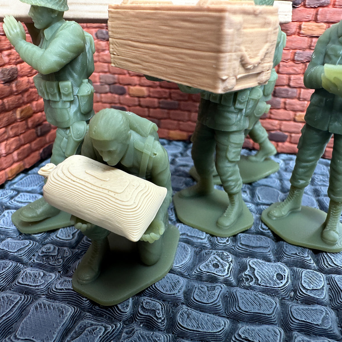 WW2 American Supply & Labor Detail Set 1/32 Scale Toy Soldier Wargaming Figures