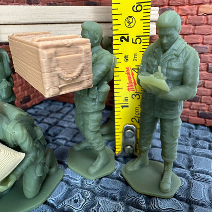 WW2 American Supply & Labor Detail Set 1/32 Scale Toy Soldier Wargaming Figures