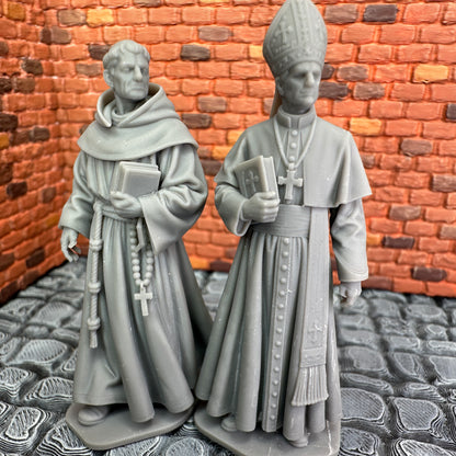 Christian Clergy Cardinal & Monk Set 1/32 Scale Toy Soldier Civilians Wargaming Figures
