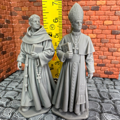 Christian Clergy Cardinal & Monk Set 1/32 Scale Toy Soldier Civilians Wargaming Figures