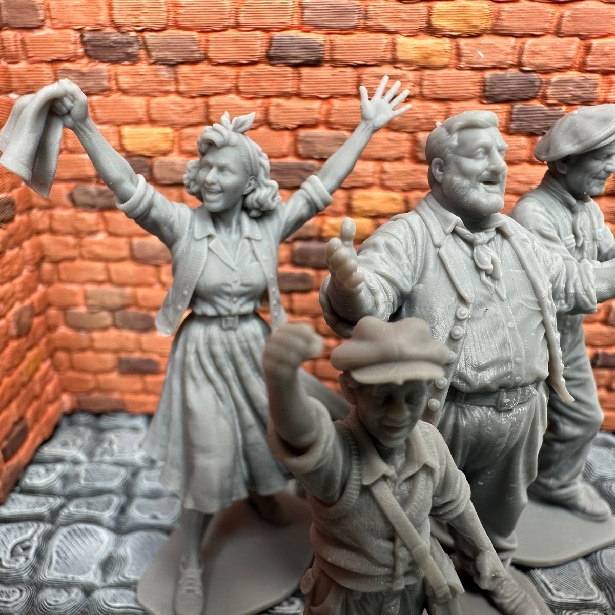Liberation of France Civilian Set #1 1/32 Scale Toy Soldier Wargaming Figures