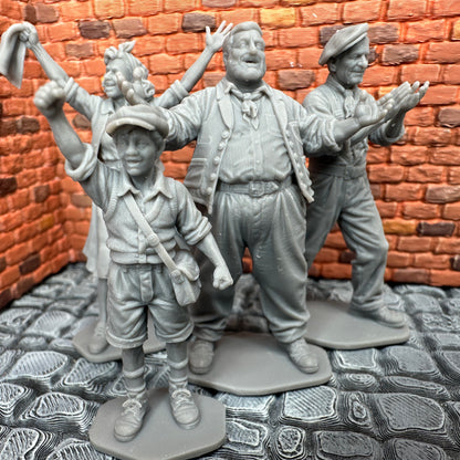 Liberation of France Civilian Set #1 1/32 Scale Toy Soldier Wargaming Figures