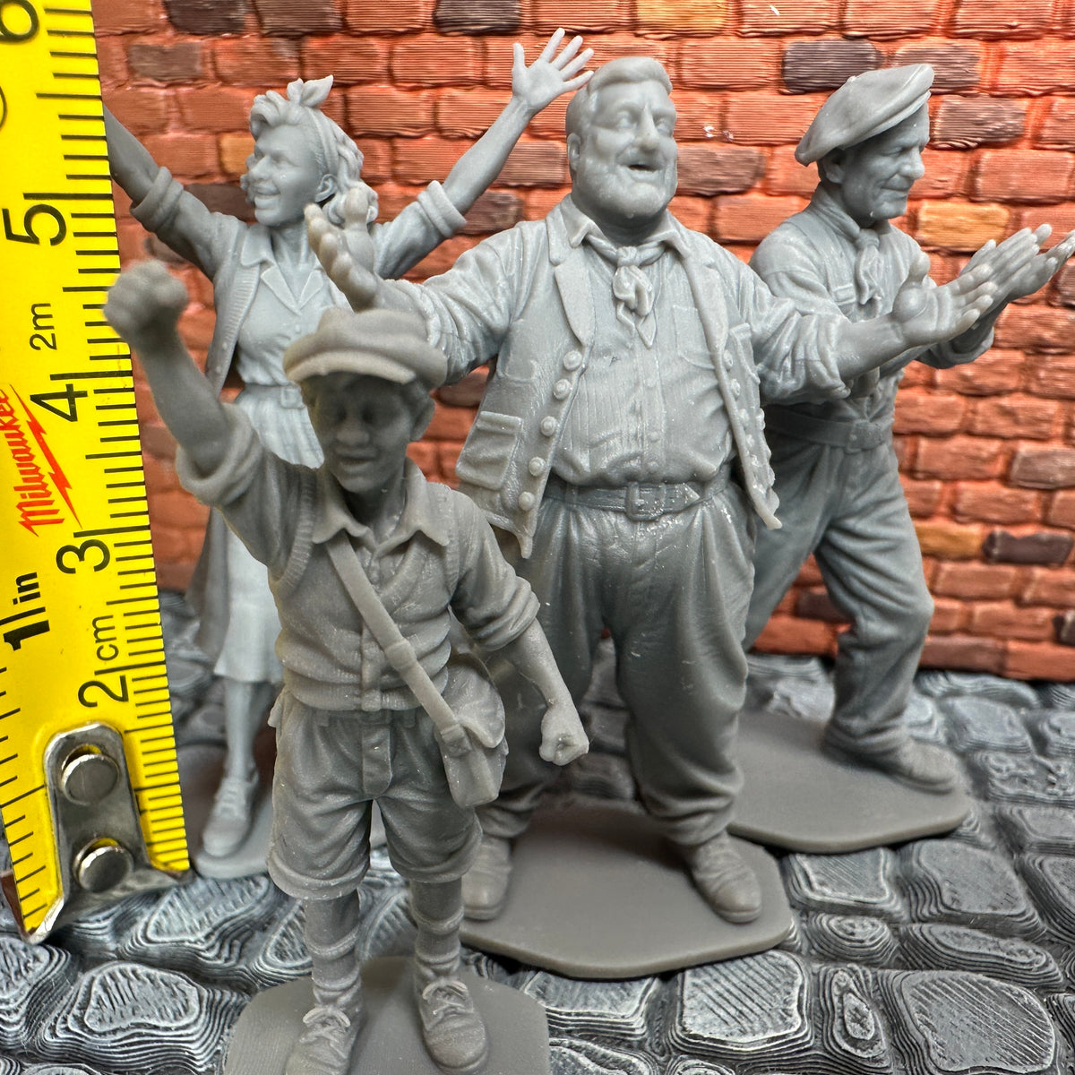 Liberation of France Civilian Set #1 1/32 Scale Toy Soldier Wargaming Figures