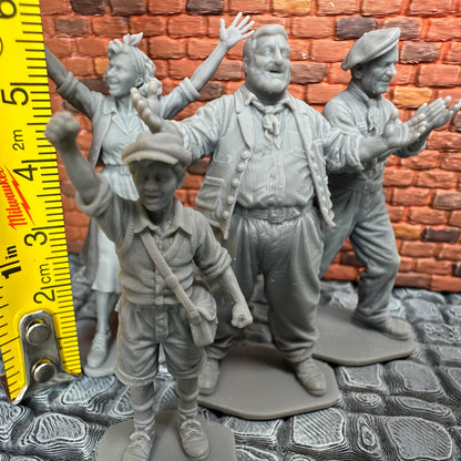 Liberation of France Civilian Set #1 1/32 Scale Toy Soldier Wargaming Figures